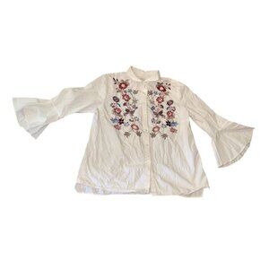 Charter Club Embroidered Relaxed Fit Shirt Size 16